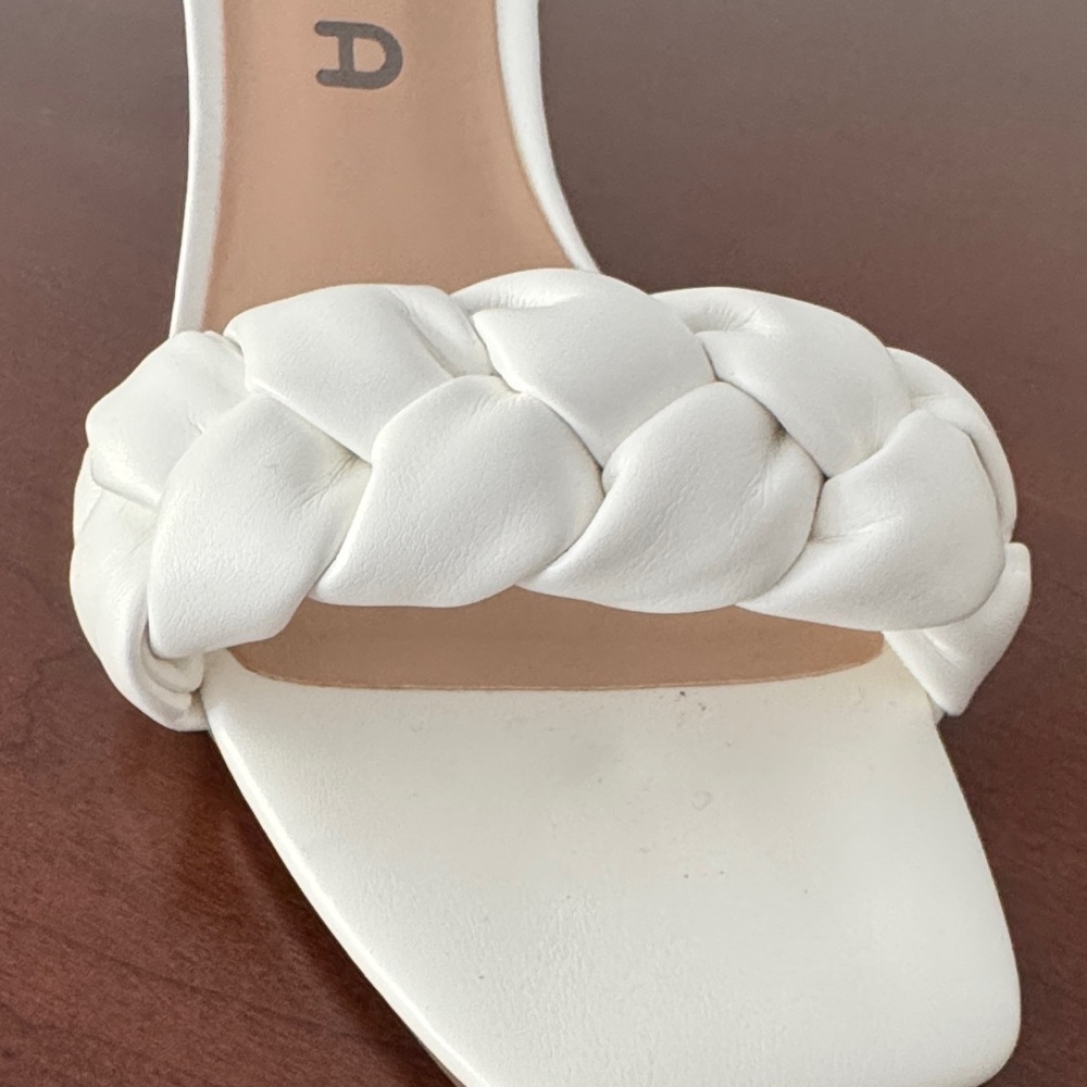 Unisa White Braided Strap Mid-Heel Sandals - Picture 2 of 6